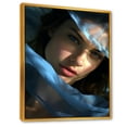 thumbnail image 2 of Designart "Azure Gaze Of A Maiden" Fashion Woman Floater Framed Wall Decor, 2 of 5