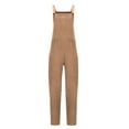 thumbnail image 5 of Nmmued Overalls for Women Loose Fit, Linen Overalls for Women, Bib Overalls Women, Baggy Overalls for Women, Wide Leg Overalls for Women, Khaki M, 5 of 6