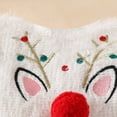thumbnail image 5 of GYRATEDREAM Infant Baby Girls Christmas Bell Bottom Pant Outfits Toddler Long Sleeve Plush Pullover Sweatshirt Tops + Plaid Flare Pants 2Pcs Set Fall Winter Clothes for 6M-4T White, 5 of 9