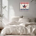 thumbnail image 3 of Canvas Print Wall Art Oil Paintings American Flag Day Freedom Star Picture Prints Artwork for Living Room Kitchen Bathroom Bedroom,Stretched and Framed Ready to Hang,Red and Blue Lattice on Linen, 3 of 9
