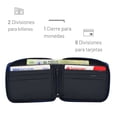 thumbnail image 4 of Cartera Hombre Piel Genuina Cierre Seguro Monedas Interiores en Tela Azul, 4 of 8