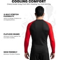 thumbnail image 3 of Exxact Sports Men’s BJJ Rash Guard Long Sleeve, IBJJF Ranked No Gi Jiu Jitsu Compression Shirt for MMA Grappling & Wrestling - (Black/Red, AS), 3 of 7
