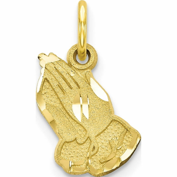 10K Yellow Gold Praying Hands Charm (16 X 10) Made In United States 10c323