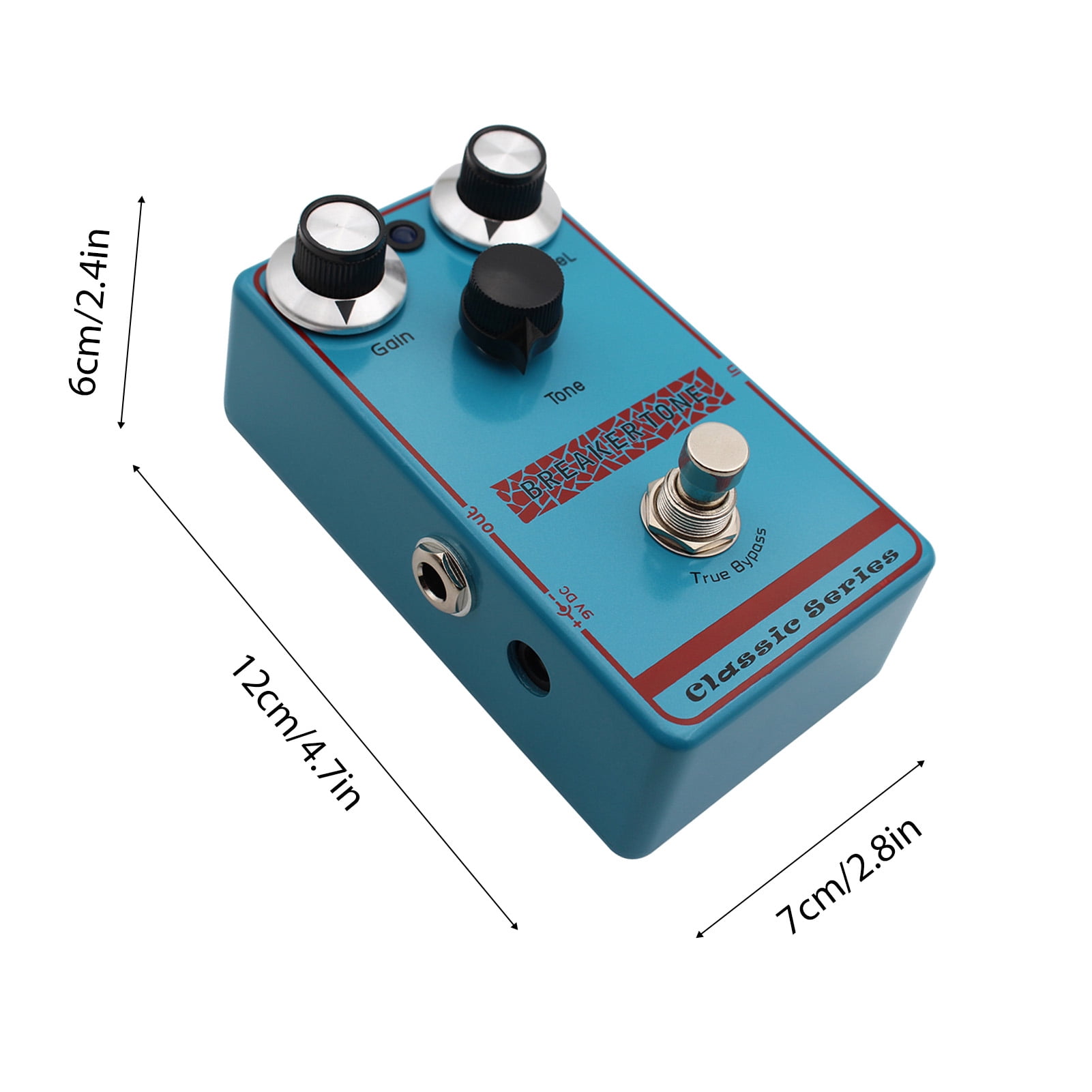 YAHHU Classic Blues Breaker Overdrive Guitar Effect Pedal Vintage True Bypass Aluminum Alloy Blue 4.7 inches / 12 cm