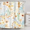thumbnail image 3 of Yellow Cute Floral Flowers Shower Curtain for Bathroom Decor 72Wx72H Colorful Plants Spring Funny Multicolor Leaves Art Printed Fabric Polyester Waterproof 12 Pack Plastic Hooks, 3 of 16