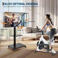 thumbnail image 3 of Rolling TV Stand with Power Outlets, Swivel Portable TV Stand for 32-75 Inch LCD LED OLED Flat/Curved Panel Screen TVs, Height Adjustable&Wood Base, Mobile TV Cart with Shelf, Up to 120 Lbs, Black, 3 of 9