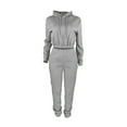 thumbnail image 2 of Qeaghou Women 2 Piece Tracksuit Outfits Long Sleeve Crop Hoodies Sweatpant Jogger Set Casual Sweatsuits With Pockets Savings, 2 of 7