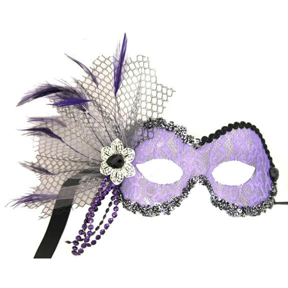 Vintage Purple Lace Masquerade Mask for Women