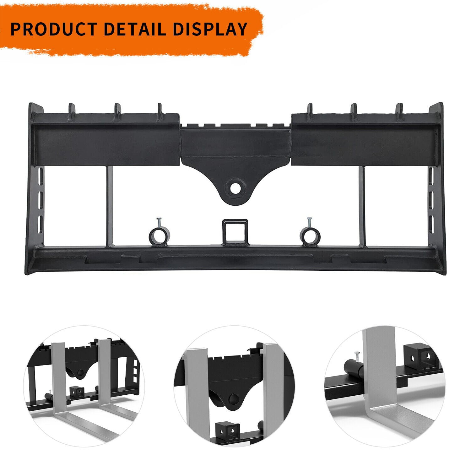 RVNI Skid Steer Pallet Fork Frame With Receiver Hitch & Spear Sleeves for Bobcat 3000lb