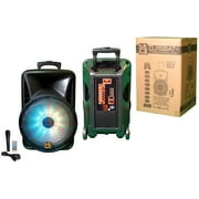 MR DJ DJ15BAT+ 15 Portable Bluetooth Speaker + Speaker Stand + 18-LED Slim Par Wash DJ Light
