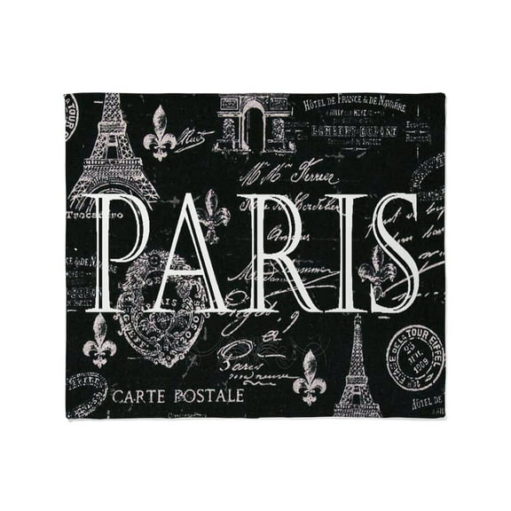 CafePress - Paris Black And White Throw Blanket - Soft Fleece Throw Blanket, 50"x60" for All Ages