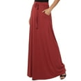 thumbnail image 1 of Cathalem Jupe Longue Maxi pour Femmes Jupe Patineuse Plissée Mini avec Fente, Rouge Melon D\'eau TG, 1 of 4
