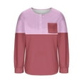 thumbnail image 6 of Craaazy Long Sleeve Shirts For Women Color Blocking Printing Blouses Long Sleeve Tops Button V-Neck Pullover Pocket Sweatshirts Gifts, 6 of 7