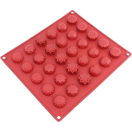 Freshware 30-Cavity Spring Flower Silicone Mold for Chocolate, Candy, Gummy and Jelly, (Best Silicone For Mold Making)