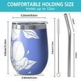 thumbnail image 5 of Floral 12oz Stainless Steel Insulated Wine Tumbler with Lid and Straw – Double Wall Vacuum Mug for Hot & Cold Drinks, 304 Steel Interior, Sweat-Free Design,Thanksgiving,Christmas, Spring,Flower, 5 of 5