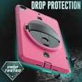 thumbnail image 3 of Funda de TPU + PC a prueba de golpes para tableta con soporte, ranura para bolígrafo y correa para el hombro para iPad Mini 2019 / Mini 4 (rosa oscuro), 3 of 5
