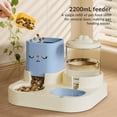 thumbnail image 5 of Cat-Themed Automatic Pet Feeder & Water Dispenser Set - 12.59x11.22in, Yellow & Blue, 5 of 6