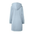 thumbnail image 4 of Resicozy Women's Lightweight Zip Up Hoodies Oversized Long Sleeve Sweatshirts Casual Fall Jacket Coat with Pocket Light Blue 2XL, 4 of 5