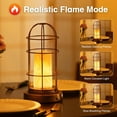 thumbnail image 6 of Touch Bedroom Table Lamps, Small Bedside Lamp with 3 Brightness & 3 Color, Portable Rechargeable Cordless Lamp with Flame Lantern, Brown Steampunk Nightstand Desk Lamp for Bedroom, Living Room, 6 of 7
