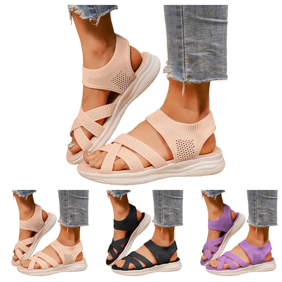 Pandaie Womens Walking Hiking Sandals Comfortable Arch Support Orthopedic Summer Shoes Mesh Breathable Open Toe Sneakers for Plantar Fasciitis Black 6