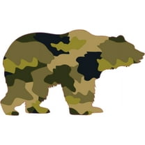 3in x 2in Camouflage Bear Sticker Vinyl Wildlife Vehicle Bumper Stickers