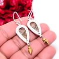 thumbnail image 2 of Copper Golden Sunstone 925 Sterling Silver Two Tone Arrow Head Earring 2.15 Su43, Handmade Jewelry, Dangle Earring, 2 of 4