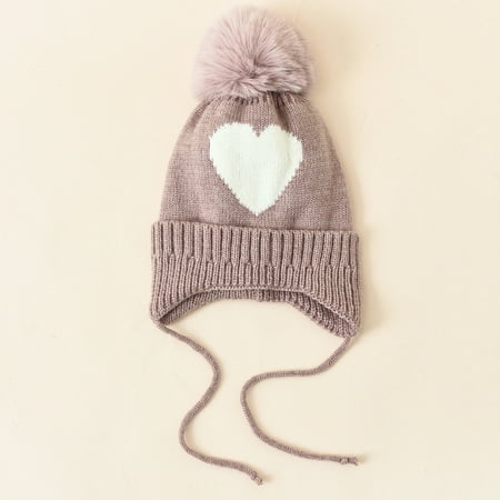 

Unisex Children s Winter Love Pattern Fashion Cap Knitting Pullover Hat Protect Ears Warm Hat