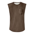 thumbnail image 2 of ADSSDQ Cotton Men's Big and Tall Sleeveless Tank Tops Muscle Shirts Gym Casual Workout Tees with Pocket Brown XL, 2 of 4
