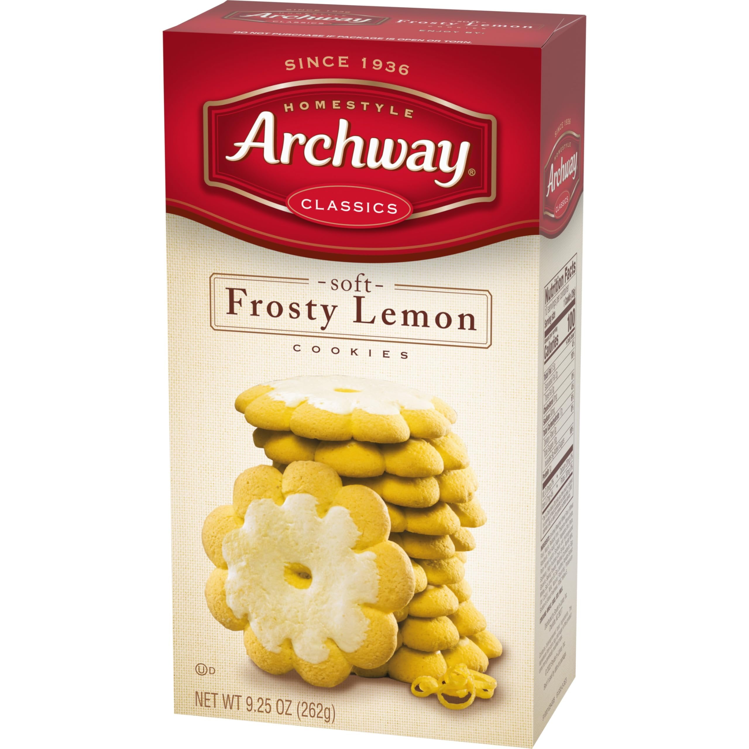 Archway Cookies, Soft Frosty Lemon Cookies, 9.25 Oz Pack of 9