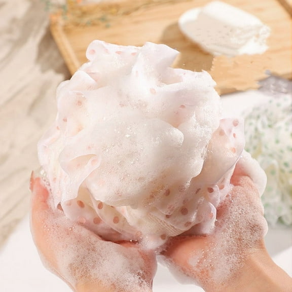 Bath Sponge Polka Dots, Large Shower Mesh Ball, Shower Loofah Sponges,Bath Shower Loofah, Set of 3