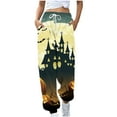 LSOLMD Women Pajama Bottoms, Cartoon Halloween Candy Sleeping Long Pant