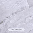 thumbnail image 3 of Payda 3PC Seersucker Duvet Cover Set (1 Duvet Cover + 2 Pillow Cases), White Ultra Soft Washed Microfiber, Textured Duvet Cover with Zipper Closure, Corner Ties Queen Size (90 x 90 inches), 3 of 6