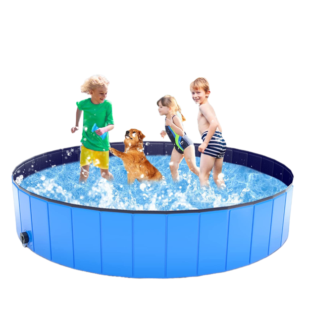 Foldable Kiddie Pool, Hard Plastic Swimming Pool for Kids Large(47.2" x