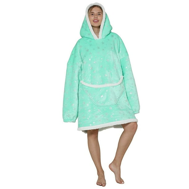 Winter Sherpa Blanket Plush Fleece Family Matching Hoodie Girl Sweatshirt Avocado Homewear Oversized Drop Walmart en linea