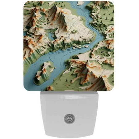 

Map section LED Square Night Lights - Energy Efficient and Sleek Design - for Bedroom or Living Room - Easy to Install - Dimmable and Remote Controlled
