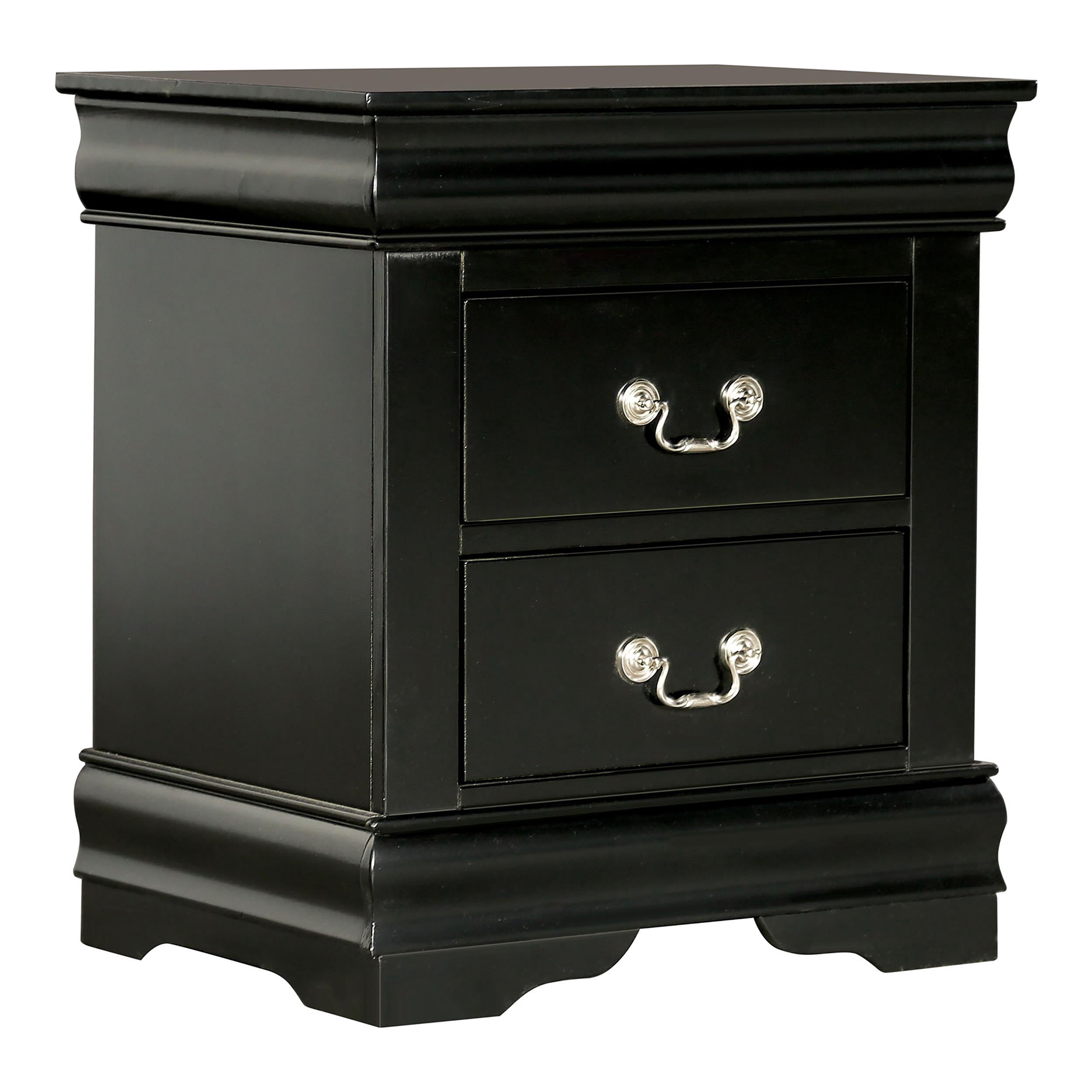 Furniture of America Toni Wood 2-Drawer Nightstand in Black (Set of 2)