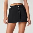 thumbnail image 4 of FASHOFT Jean Skirts for Women Denim Fashion Slim Fit Denim Skirt Summer High Waisted All Match Irregular Bodycon A Line Mini Skort Denim Skirt Black, 4 of 5
