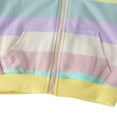 thumbnail image 5 of BULLPIANO Toddler Girls Casual Hoodies Sweatshirts Kids Rainbow Striped Zipper Jackets 1-7Y, 5 of 7