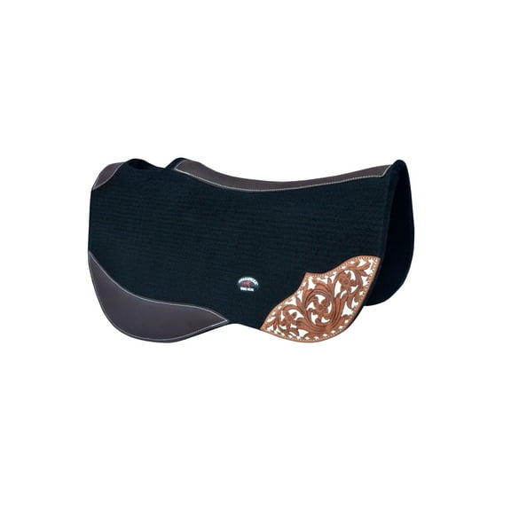 Horse 32" x 32" Western Contoured Wool Felt Barrel Saddle Pad 39223BK