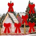 thumbnail image 6 of 2 PCS Christmas Decorations, 12 x 18 Inches Large Christmas Bows, Red Velvet PVC Indoor Outdoor Xmas Tree Bows Wreath Bow Party Supplies Xmas Ornaments for Door Fireplace Stairs Railing Porch, 6 of 7