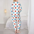 thumbnail image 5 of Bingfone Womens Pajama Sets Red Blue Polka Dots Print,Long Sleeve Loungewear Pajamas Set-Small, 5 of 9