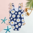 thumbnail image 5 of Gubotare Little Girl Swimsuit Baby Swimsuit Girl One Piece Swimsuit Cute Elegant Sunsuit Ruffled Swimwear Bathing Suits 3T (Navy,3 Years), 5 of 7