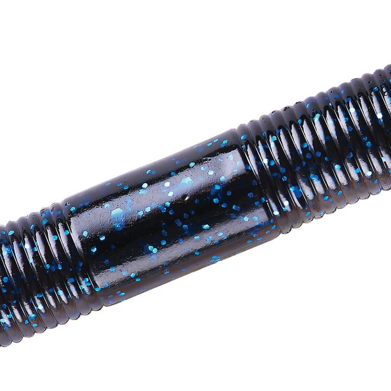 YUM Dinger Soft Plastic Worm 4 Black Blue Flake 8 Count 