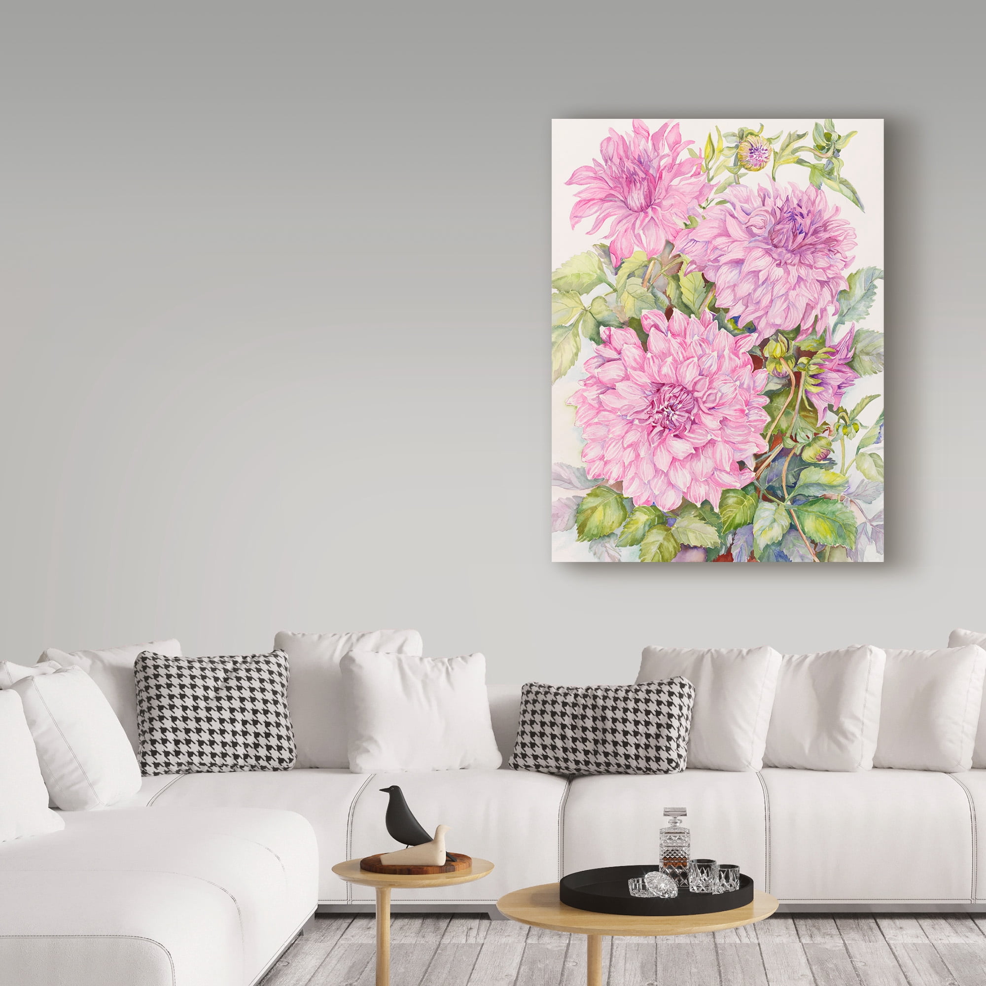 Trademark Fine Art 'Lavender Dahlias' Canvas Art by Joanne Porter