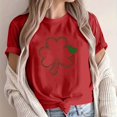 thumbnail image 4 of Puntoco Liquidación de camisetas cortas para mujer Camiseta de manga corta con cuello redondo y estampado informal a la moda para mujer, 4 of 4
