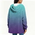 thumbnail image 4 of Turilly Gradual Printing Coats for Women Long Sleeve Hooded Coat Winter Loose Solid Warm Pocket Top Outerwears, 4 of 5