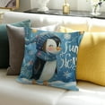 thumbnail image 3 of FCXZI Penguin Throw Pillow Cover 100% Linen for Home Couch Decor 18x18in, 3 of 5
