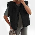 thumbnail image 2 of Drses Womens Faux Fur Vest Cropped Sleeveless Warm Winter Shaggy Open Front Outerwear Vest, 2 of 7