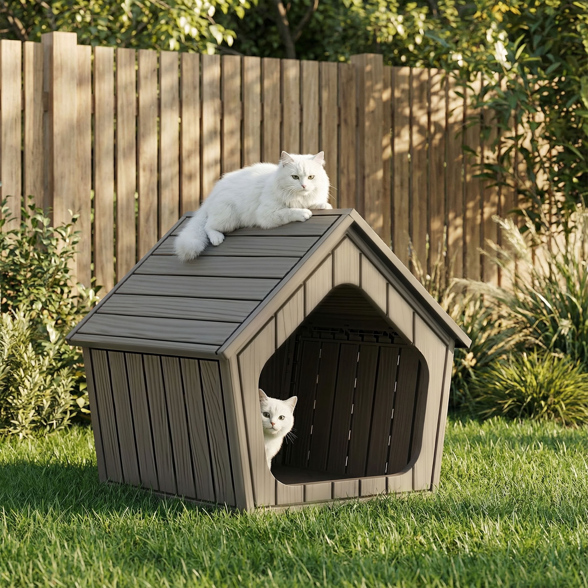 MAYEERTY Small Cute Cat Dog House, Tool-Free Installation Durable Pet House for Outdoor/Indoor
