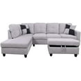 thumbnail image 4 of Ainehome Modern Sectional Sofa L-Shape Sectional Fabric Upholstered Couch with Chaise Ottoman Sectional Sleeper Sofa (Left Hand Facing, Light Grey), 4 of 8